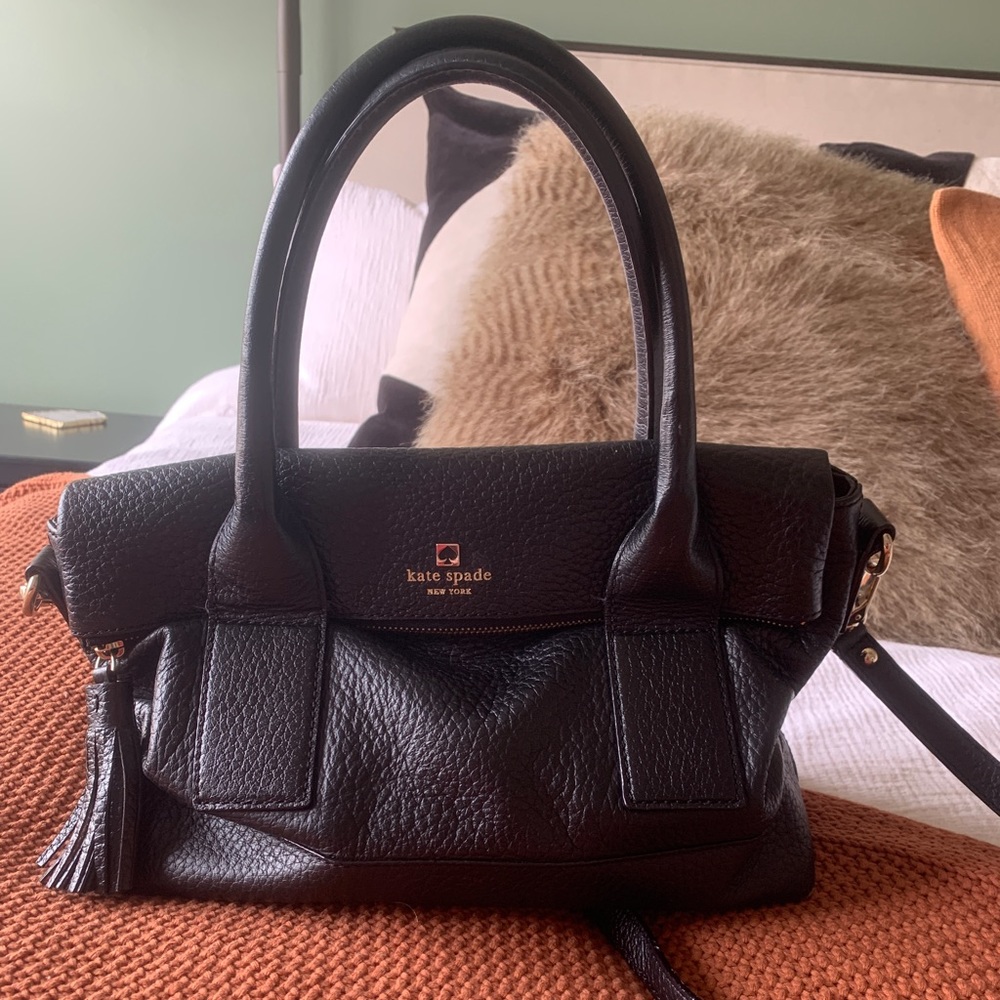 Black leather Kate spade bag